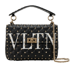 Rockstud, Leather, Black/White, 3*